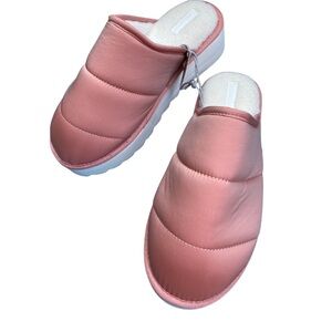 Anthropologie Maeve Puffy Slip On Mules in Rose Pink size  10-11 NWT